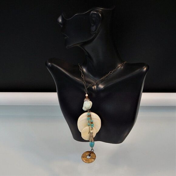 Vintage Iris Lane Necklace 1980s Designer Signed Beach Boho One of a Kind - Picture 8 of 8